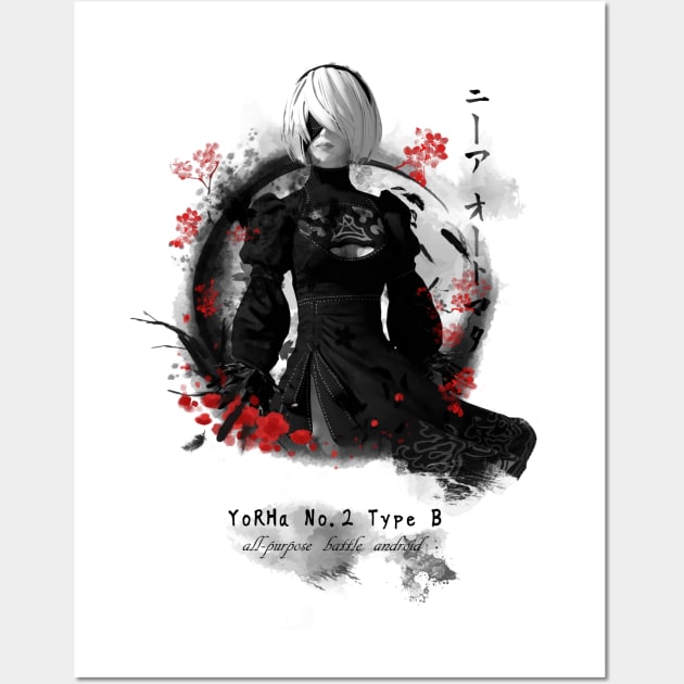 2B Sakura dawn Wall Art by stingi